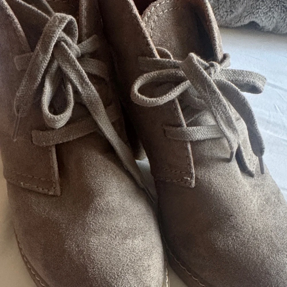 Suede Lace-Up Boots - Brown - Picture 3 of 4